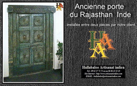 Ancienne porte du Rajasthan installée entre deux pièces par notre client.\\n\\n15/02/2016 11:43
